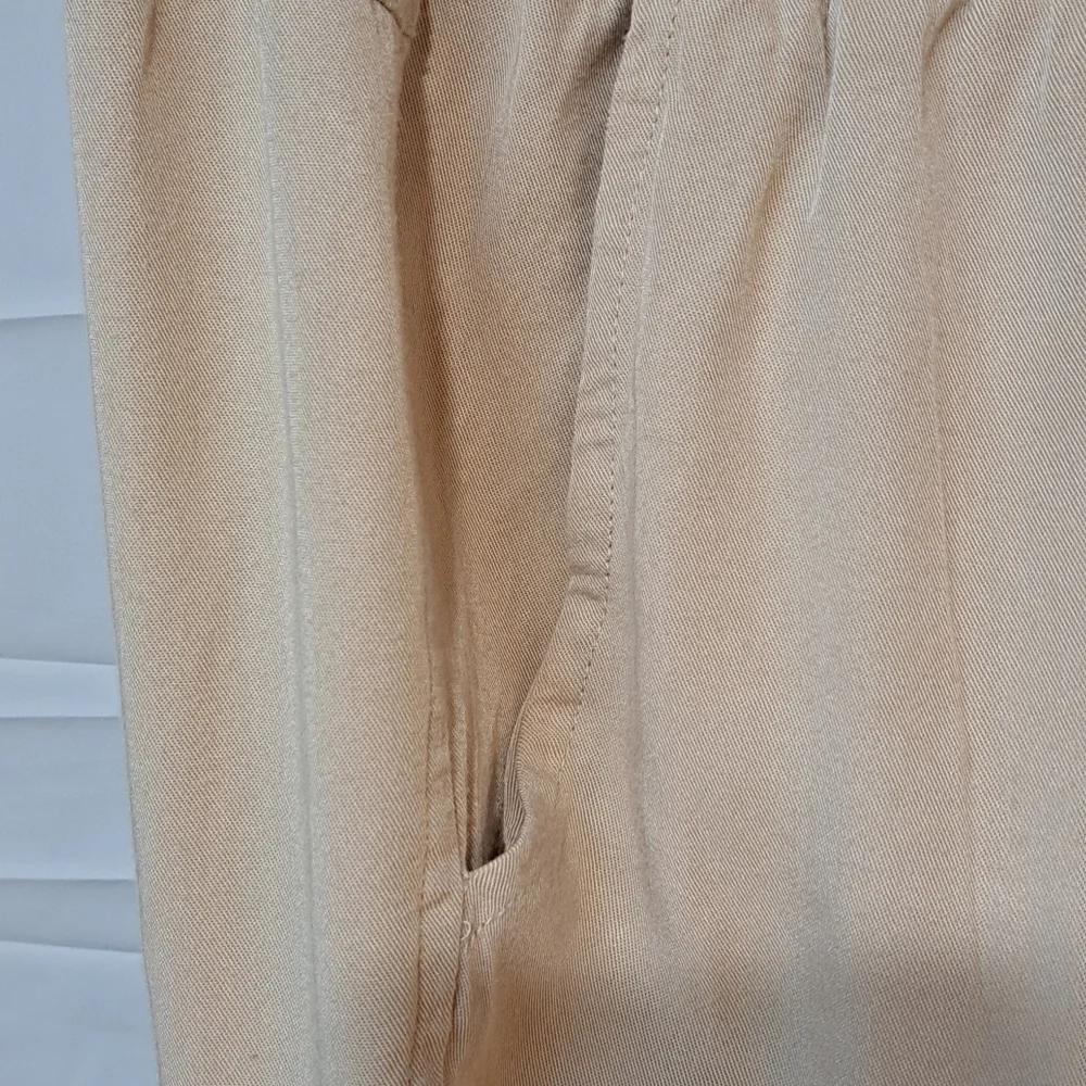 NET 153 Joggers Cargo Beige Medium Rayon Drawstring Waist Lightweight - Picture 4 of 11